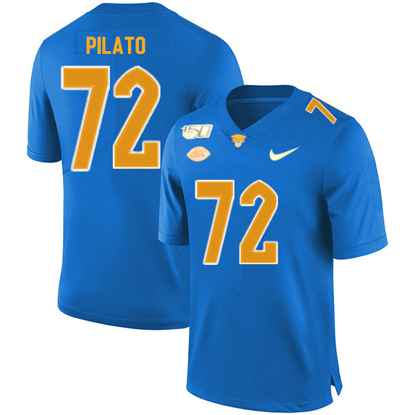 2019 Men #72 Tony Pilato Pitt Panthers College Football Jerseys Sale-Royal